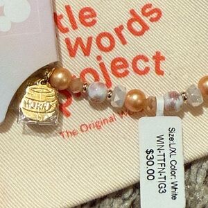 Little Words Project Gold and White Bracelet